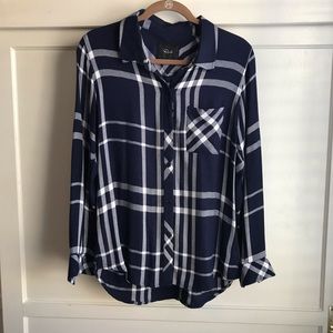 Rails Navy and White Button Down